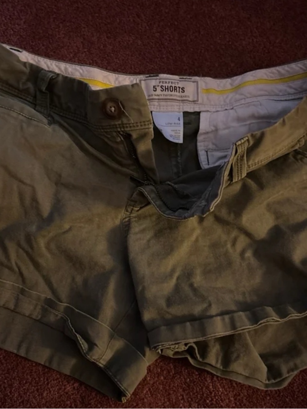 Old Navy Olive Green 5" Low-Rise Shorts